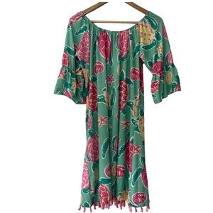 Simply Southern Off the Shoulder Topsail Turtle Tunic Dress size XL